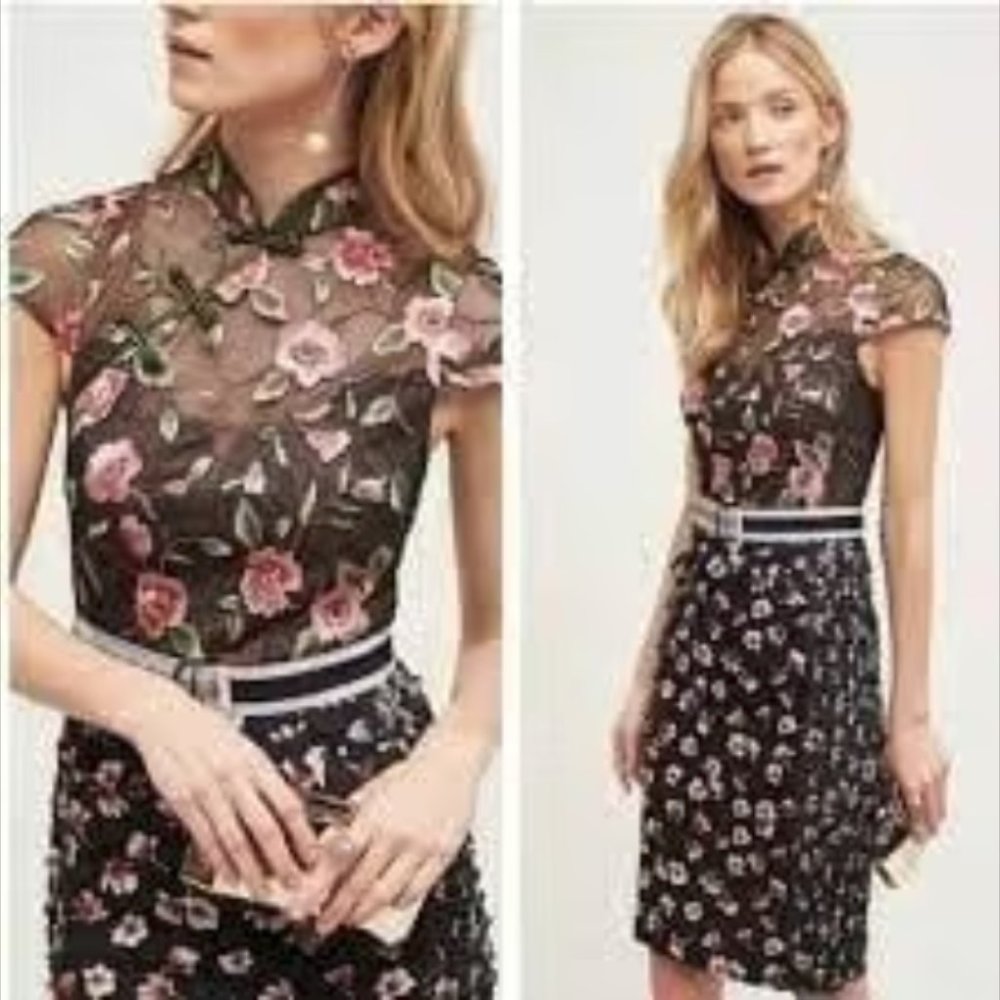 Very rare NWT Anthropologie Byron Lars Beguile Alpine Rose Dress - Size 4 petite - Picture 1 of 6